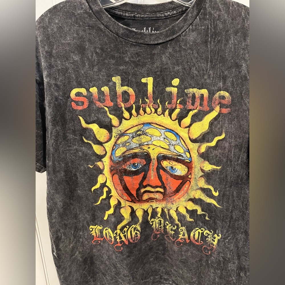 Sublime Gray Short Sleeve Long Beach Sun T-Shirt Band Tee Men’s Size Medium